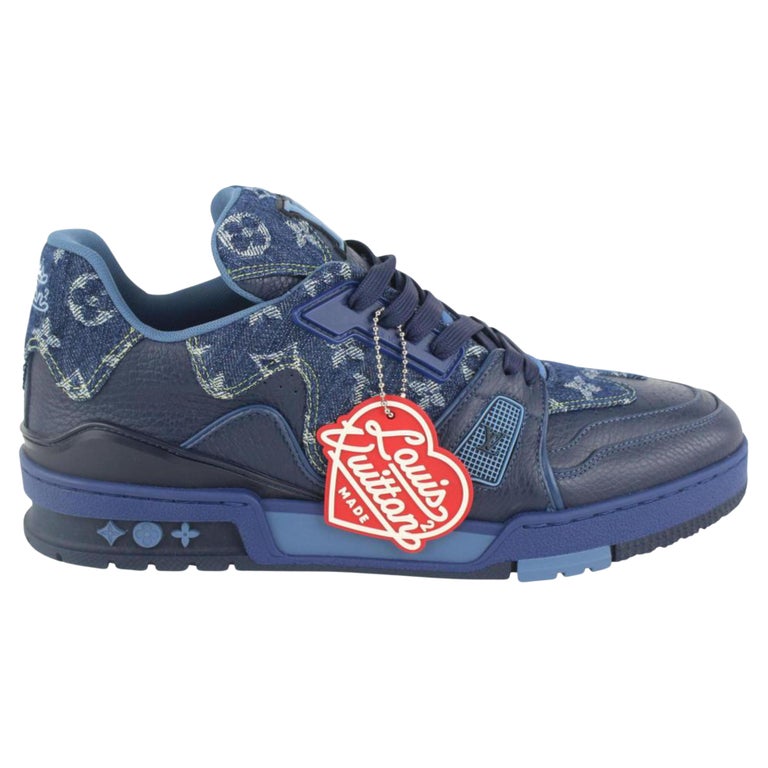 Louis Vuitton Men's 9 US Nigo x Virgil Blue Monogram Denim Trainer  Sneaker1115lv For Sale at 1stDibs