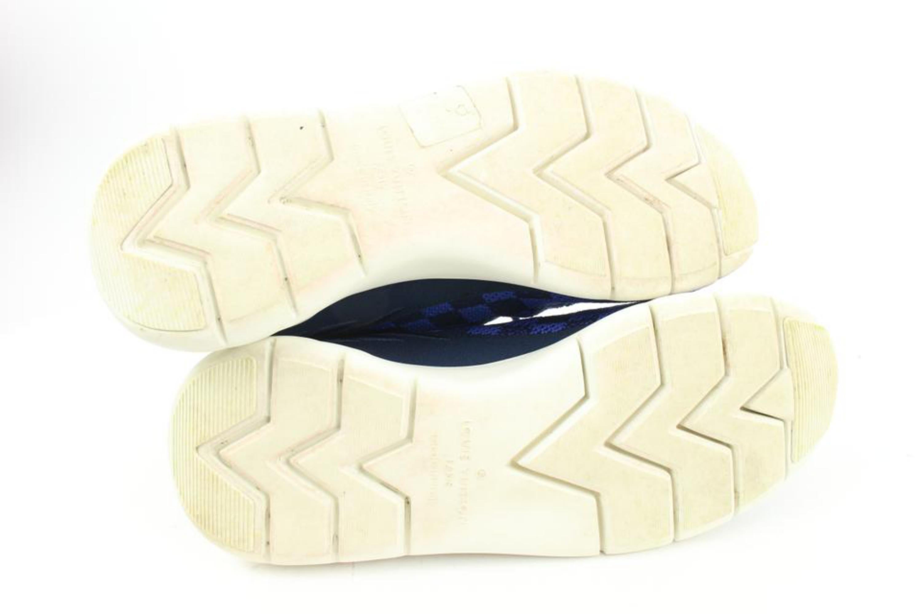Louis Vuitton Men's 9.5 US Blue Damier Fast Lane Knit Sneakers 29lv21s 4