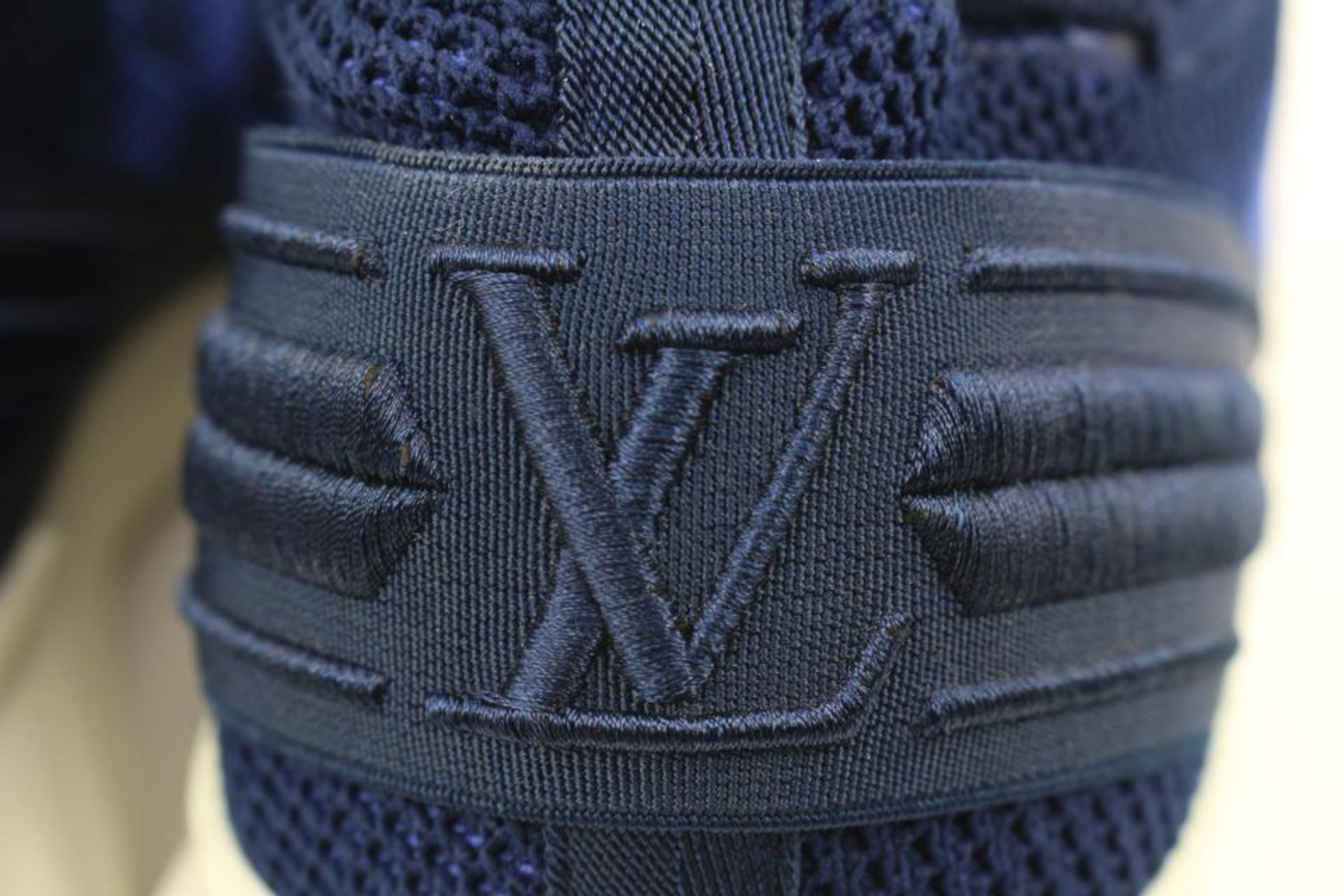 Louis Vuitton Men's 9.5 US Blue Damier Fast Lane Knit Sneakers 29lv21s 1