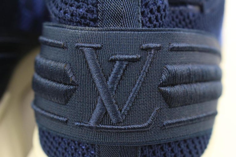 Louis Vuitton White/Blue Mesh Knit Fabric Fastlane Low Top Sneakers Size  44.5 at 1stDibs