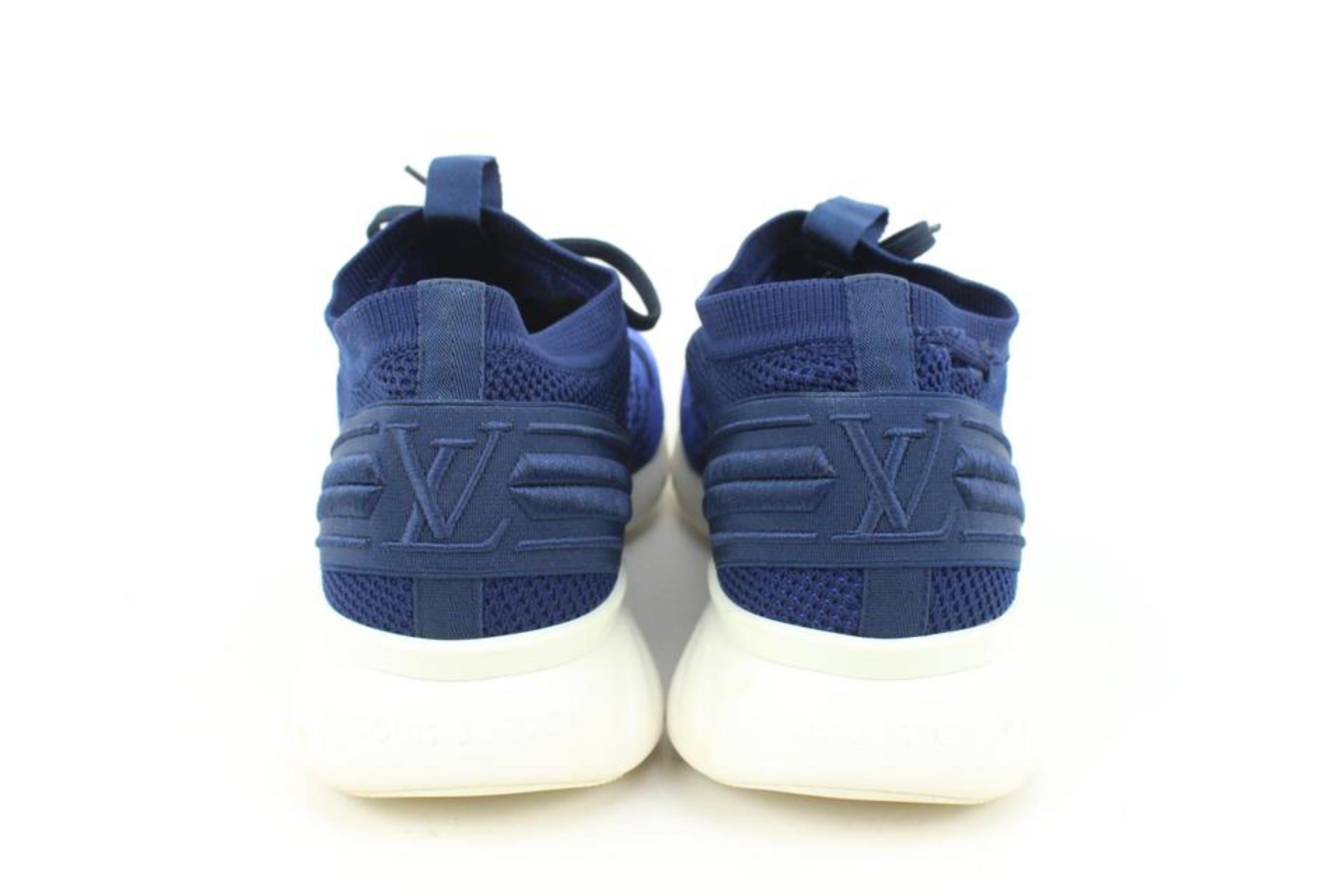 Louis Vuitton Men's 9.5 US Blue Damier Fast Lane Knit Sneakers 29lv21s 3