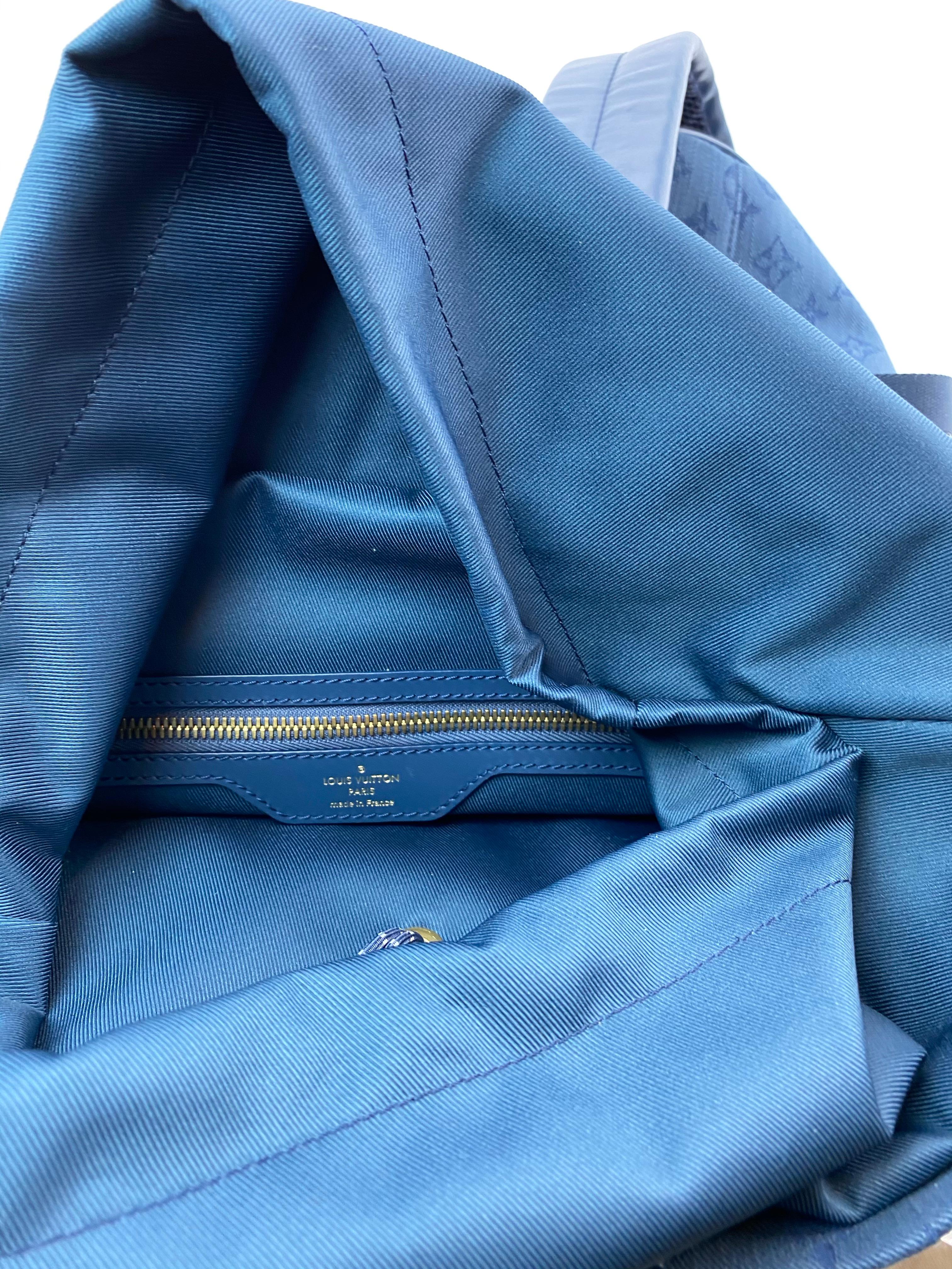 Louis Vuitton Men's Backpack Chalk Navy Blue Monogram Denim Travel M44617 2