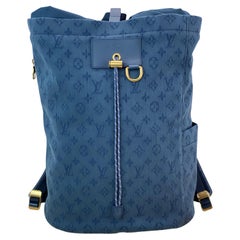 Louis Vuitton Men's Backpack Chalk Navy Blue Monogram Denim Travel M44617