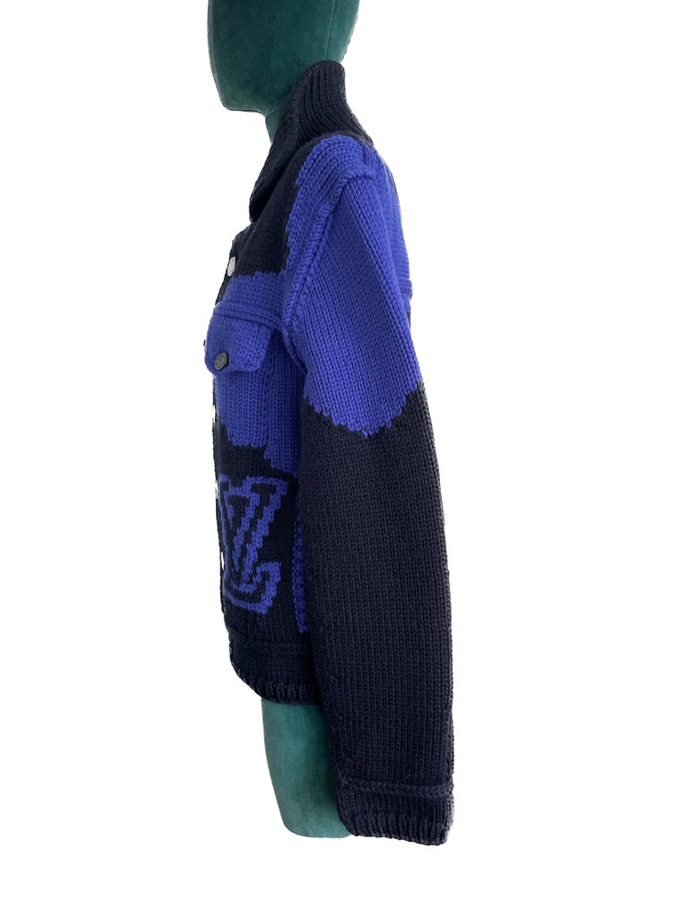 Louis Vuitton Blue Knit Sweater Pattern