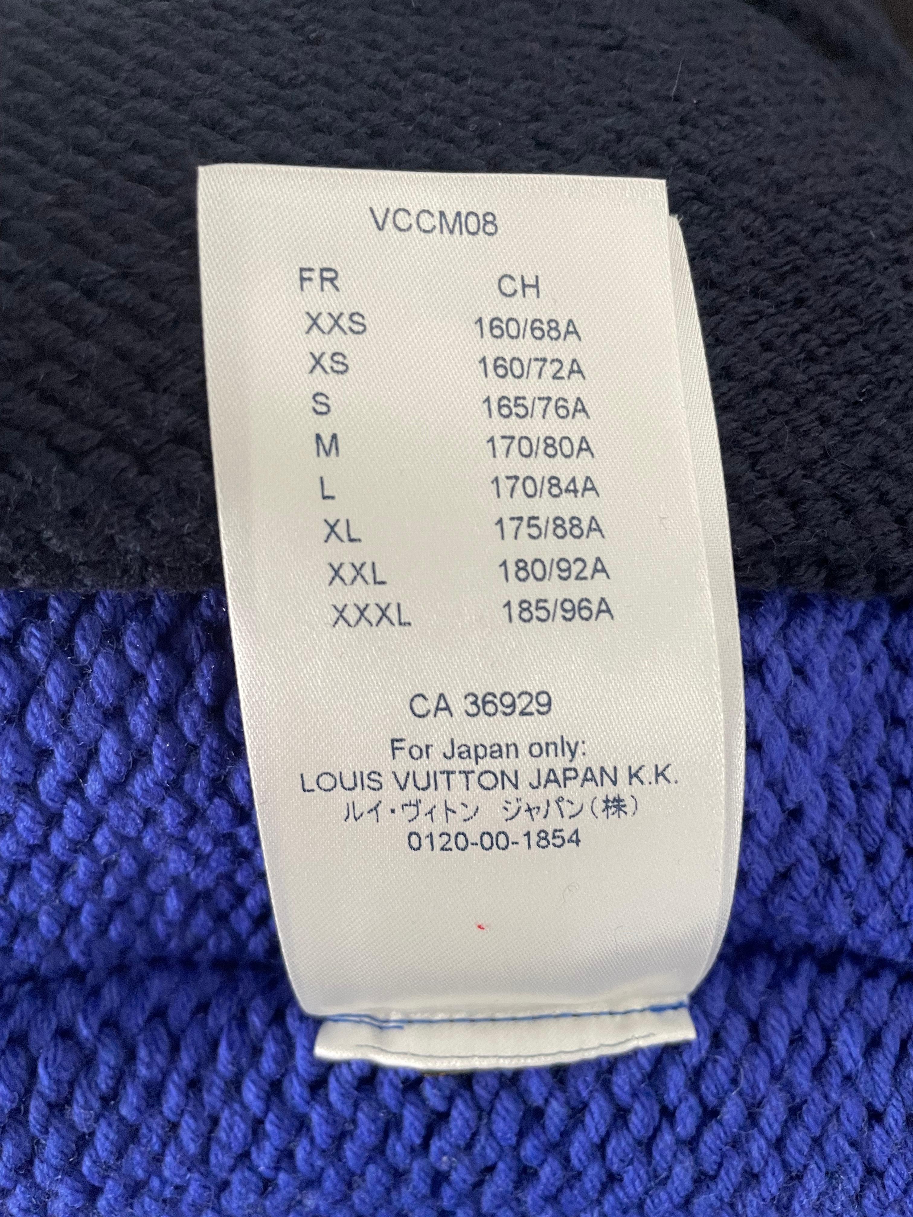 Louis Vuitton Men's Blue Cable knit with metal wax stamp like button  1