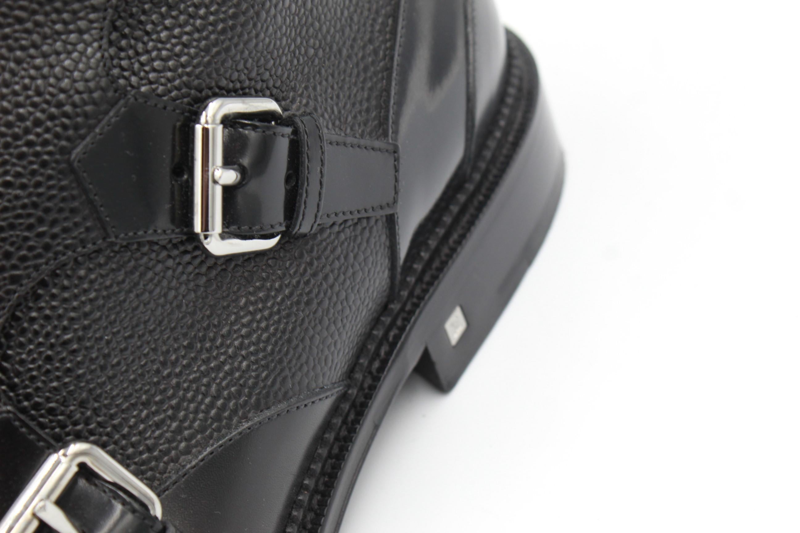 Black Louis Vuitton men's boots in black leather - size 11