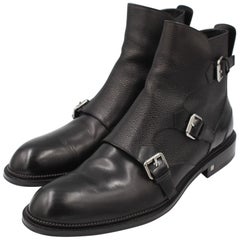 Louis Vuitton men's boots in black leather - size 11