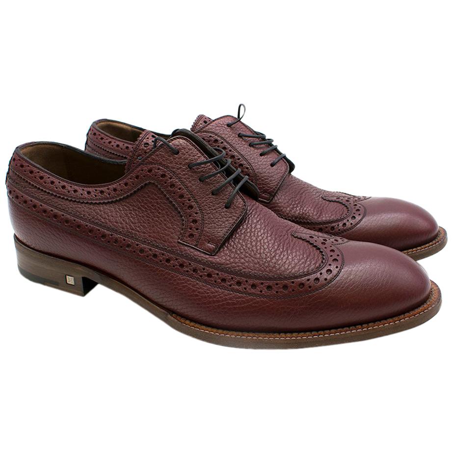 Louis Vuitton Men's Burgundy Leather Brogues size 45.5