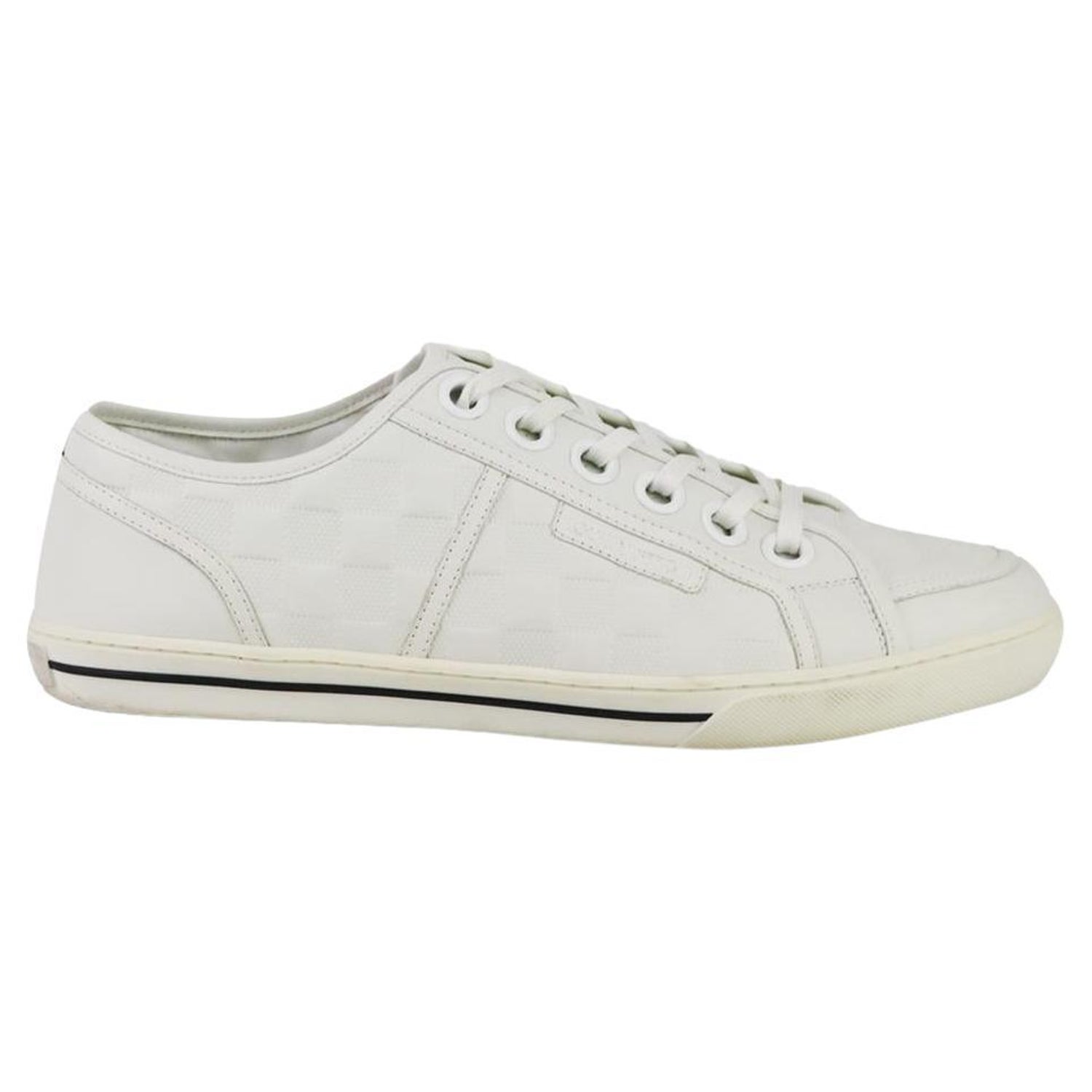 Louis Vuitton Men's Embossed Leather Sneakers EU 42 UK 8 US 9 For Sale at  1stDibs