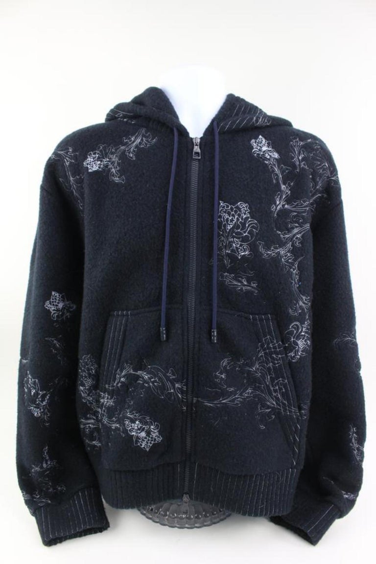 Louis Vuitton Signature Hoodie with Embroidery BLACK. Size Xs