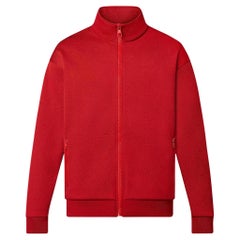 Louis Vuitton Men's L Red Brown Garnet LVSE Monogram Zip Through Sweater 121l 
