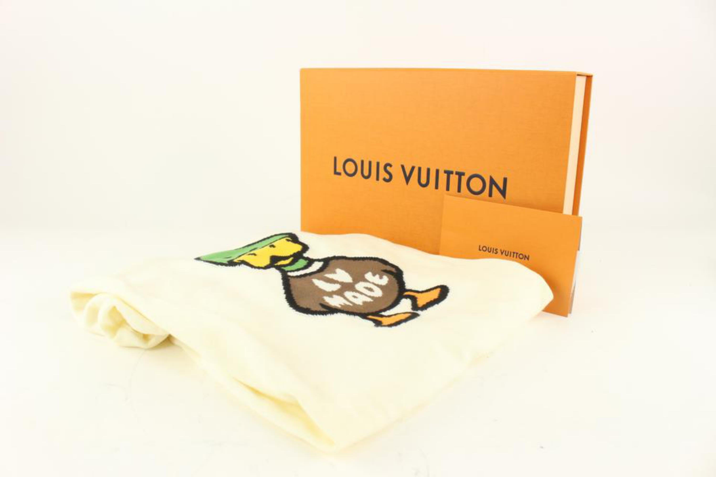 Louis Vuitton Men's L Virgil Abloh Nigo LV Made Intarsia Knit Duck Crewneck 1215 For Sale 4