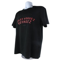 Used Louis Vuitton Men's Large Black x Red Volez Voguez Voyagez T-Shirt Tee 1116lv35