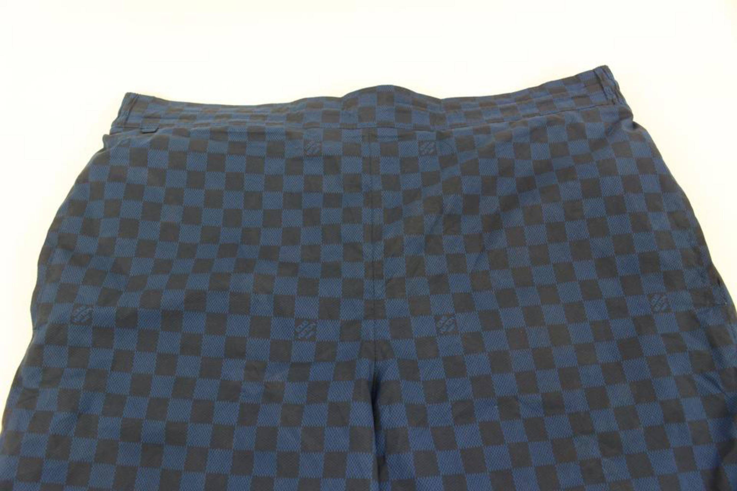 Louis Vuitton Men's Large Blue Damier Board Shorts Bathing Suit Swim 125lv29 6