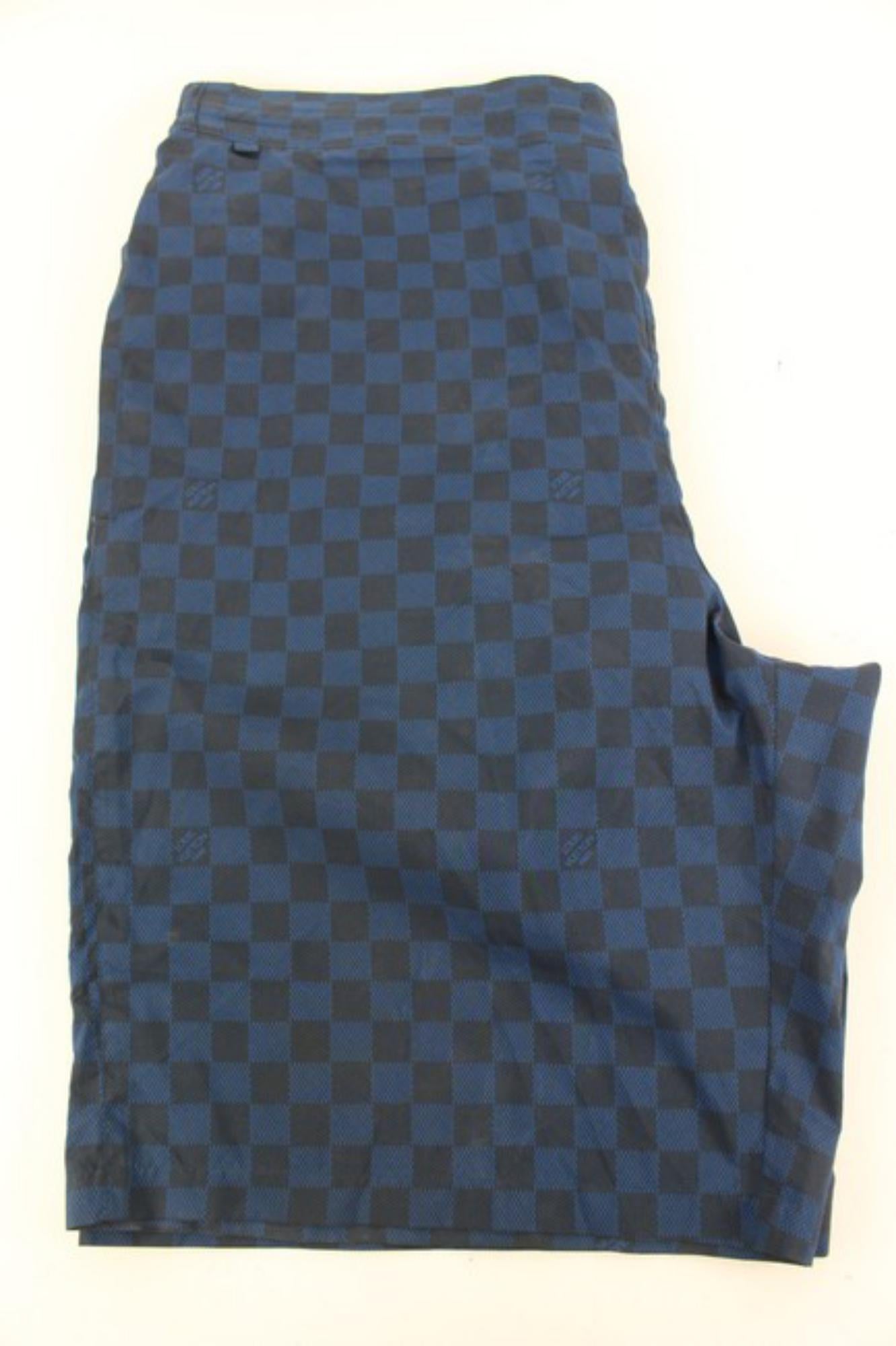 Louis Vuitton Men's Large Blue Damier Board Shorts Bathing Suit Swim 125lv29 8