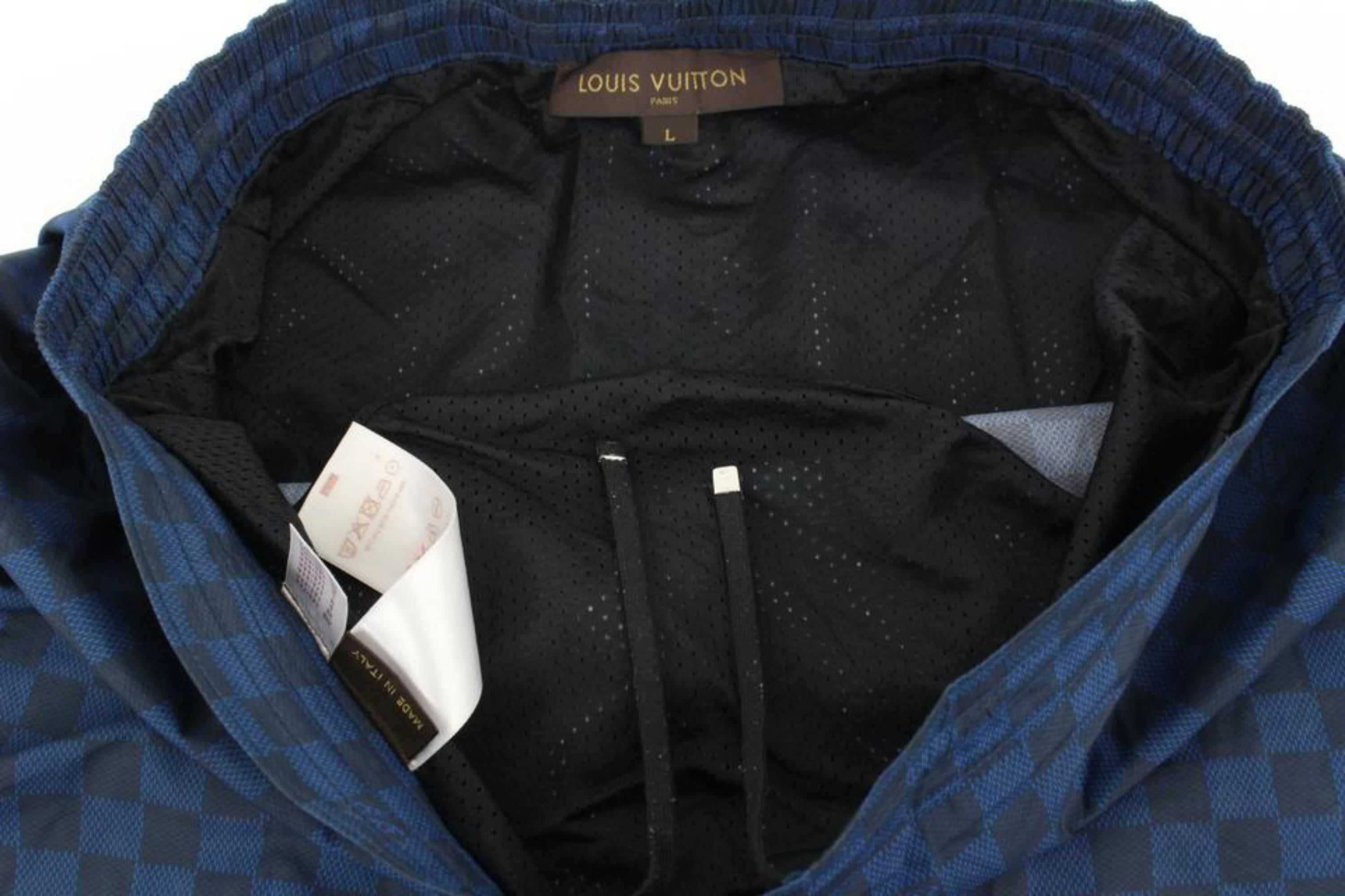 Louis Vuitton Men's Large Blue Damier Board Shorts Bathing Suit Swim 125lv29 In Good Condition In Dix hills, NY