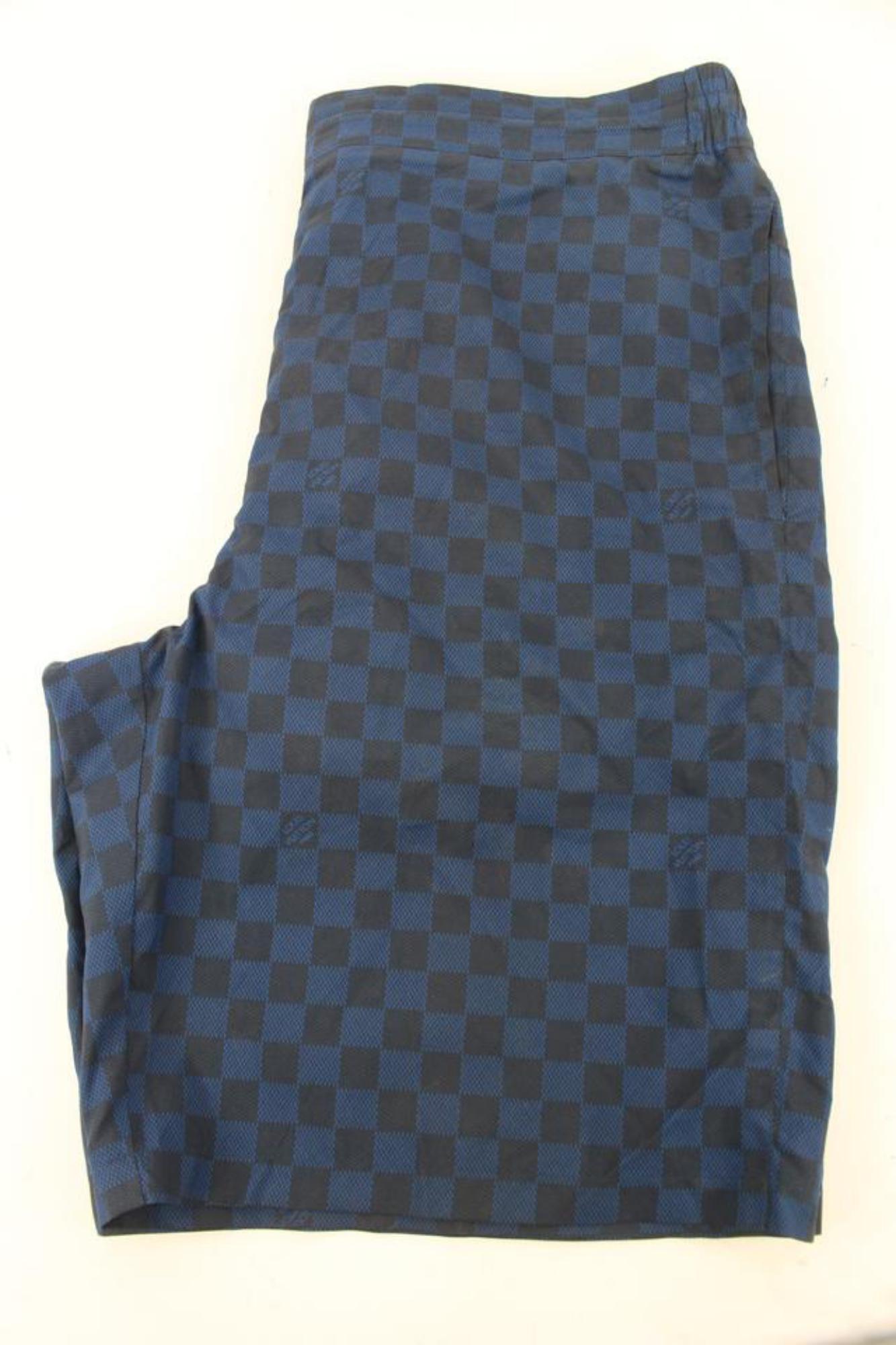 Louis Vuitton Men's Large Blue Damier Board Shorts Bathing Suit Swim 125lv29 2