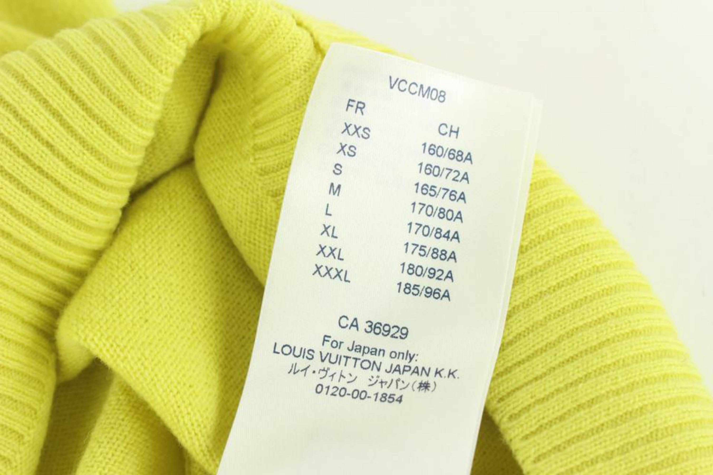 Louis Vuitton Men's Large Grey x Yellow Colour Block Crew Neck Sweater  928lv67 For Sale 4