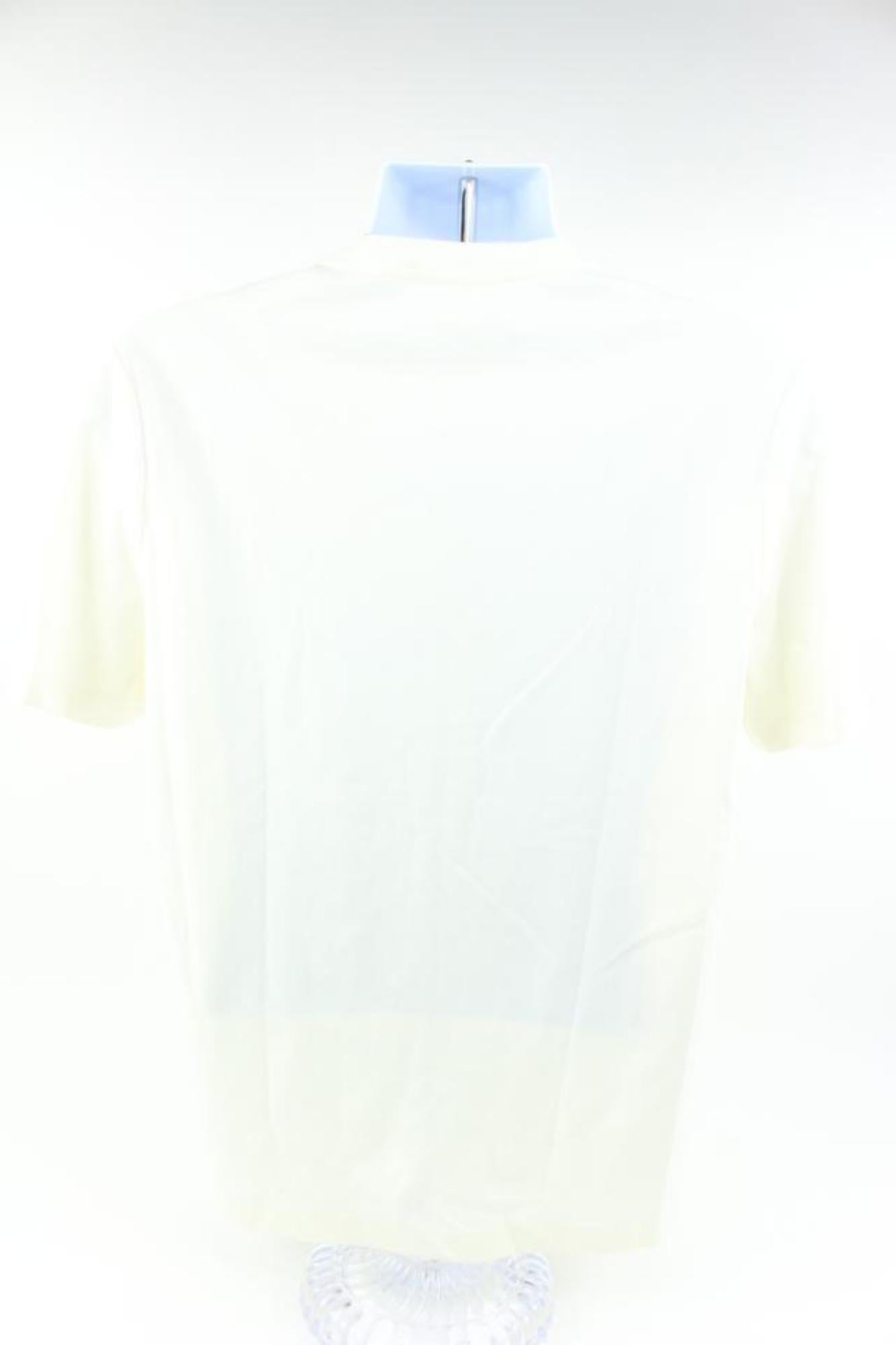 Louis Vuitton Men's Large Ivory Needle and Thread T-Shirt 114lv16 In New Condition In Dix hills, NY