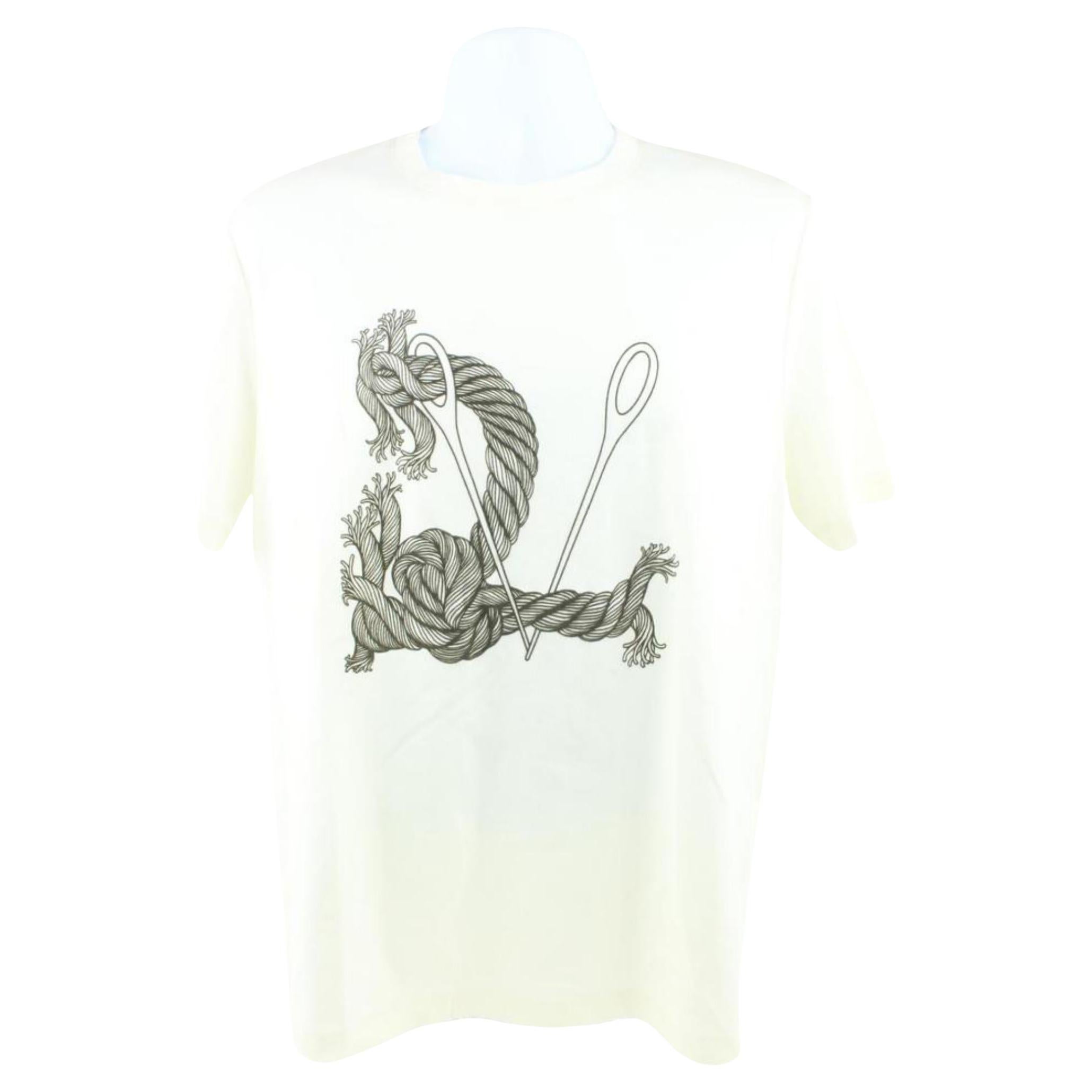 Louis Vuitton Men's Large Ivory Needle and Thread T-Shirt 114lv16 For Sale  at 1stDibs