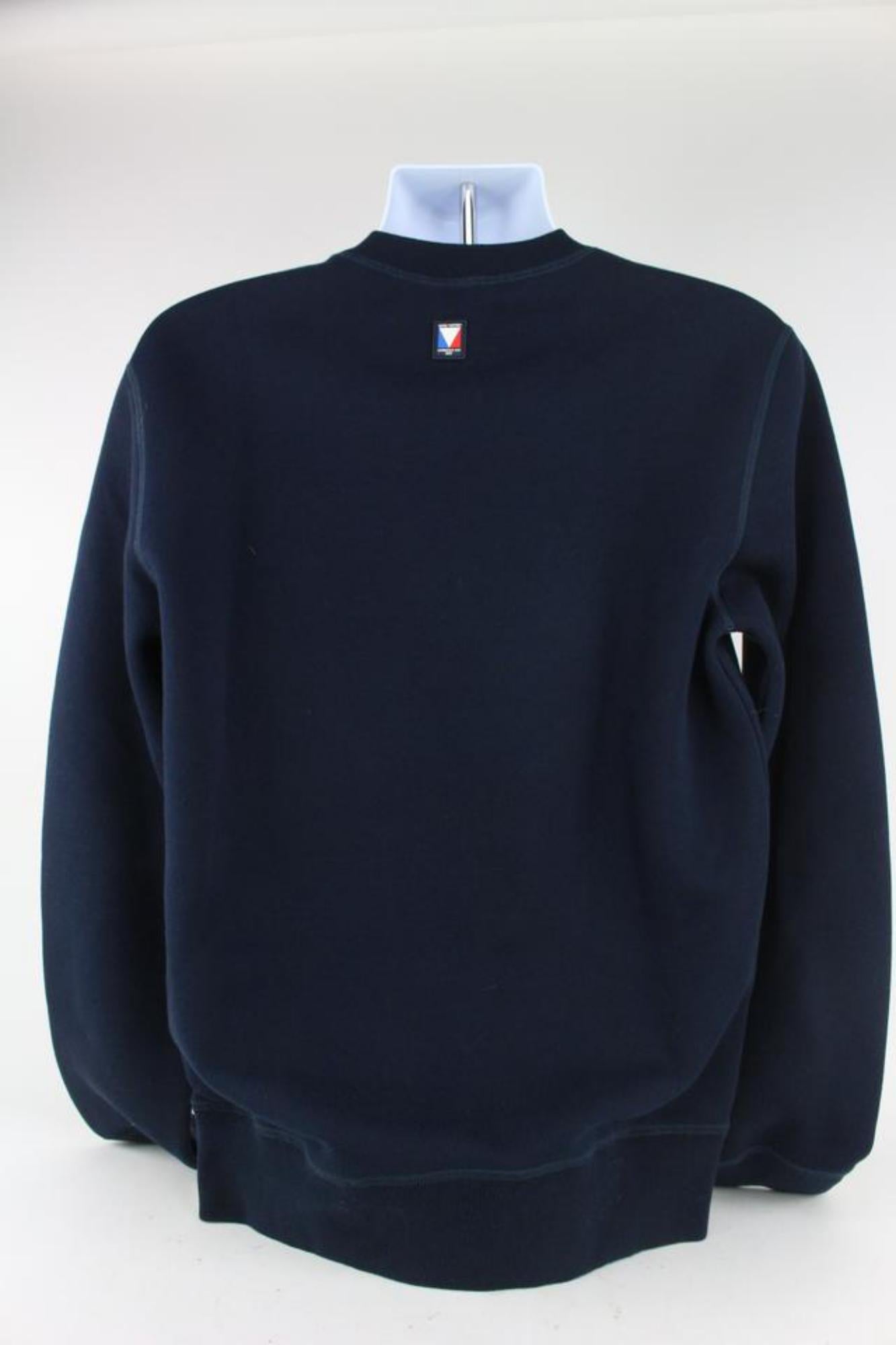 Louis Vuitton Men's Large Navy Blue LV America's Cup Crewneck Sweater 928lv65 For Sale 4