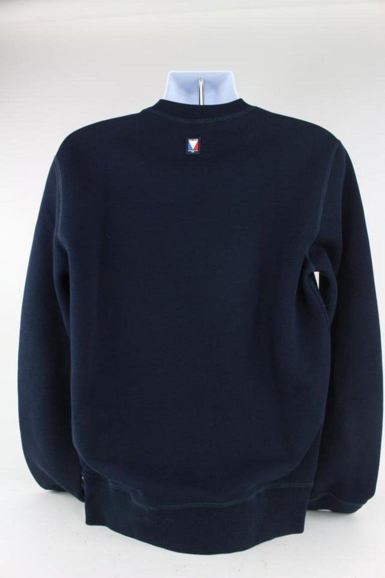 Louis Vuitton Men's Large Navy Blue Lv America's Cup Crewneck Sweater 928lv65