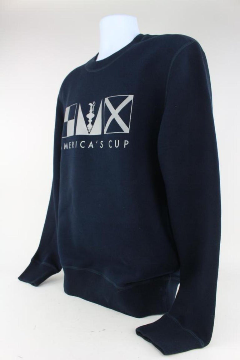 Louis Vuitton Men's Large Navy Blue LV America's Cup Crewneck Sweater  928lv65 For Sale at 1stDibs
