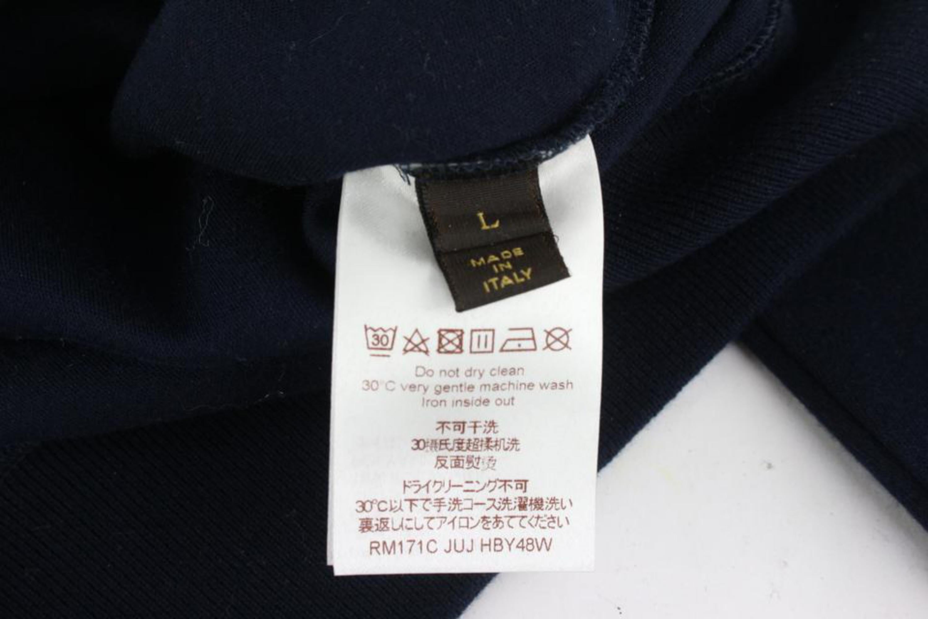 Louis Vuitton Men's Large Navy Blue LV America's Cup Crewneck Sweater 928lv65 For Sale 1
