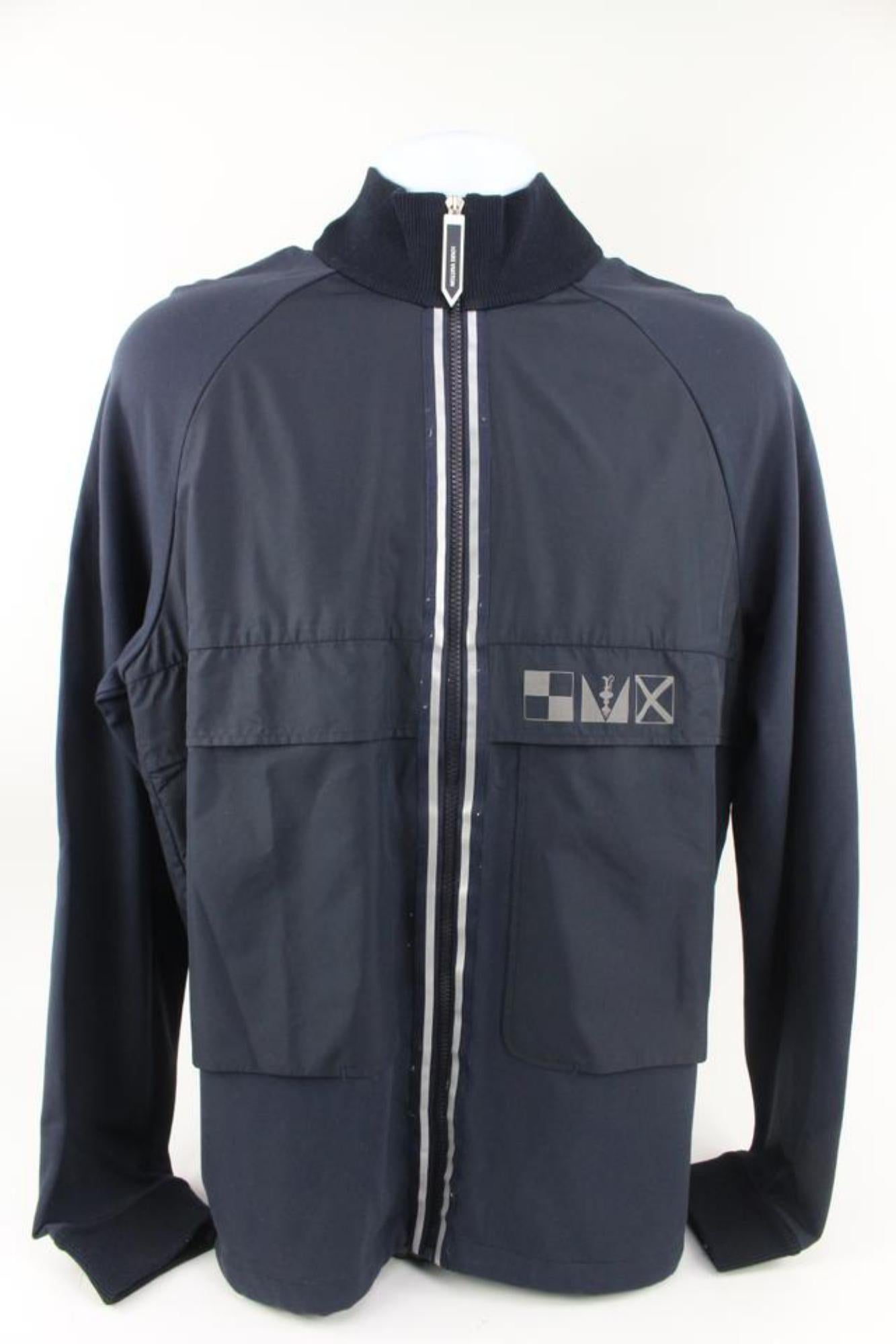 Louis Vuitton Men's Large Navy Blue LV America's Cup Zip Up Jacket 7lv222s 5