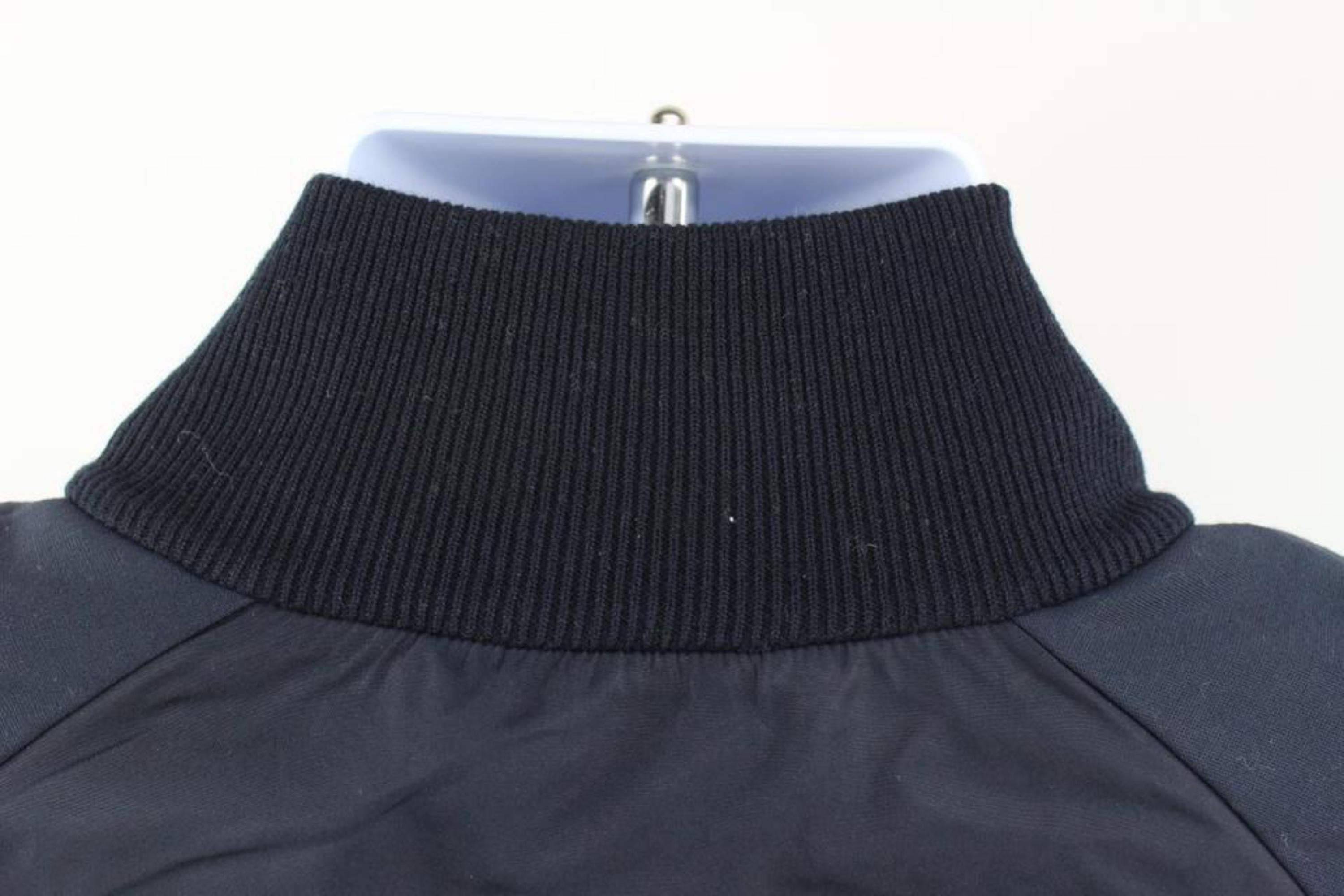 Black Louis Vuitton Men's Large Navy Blue LV America's Cup Zip Up Jacket 7lv222s