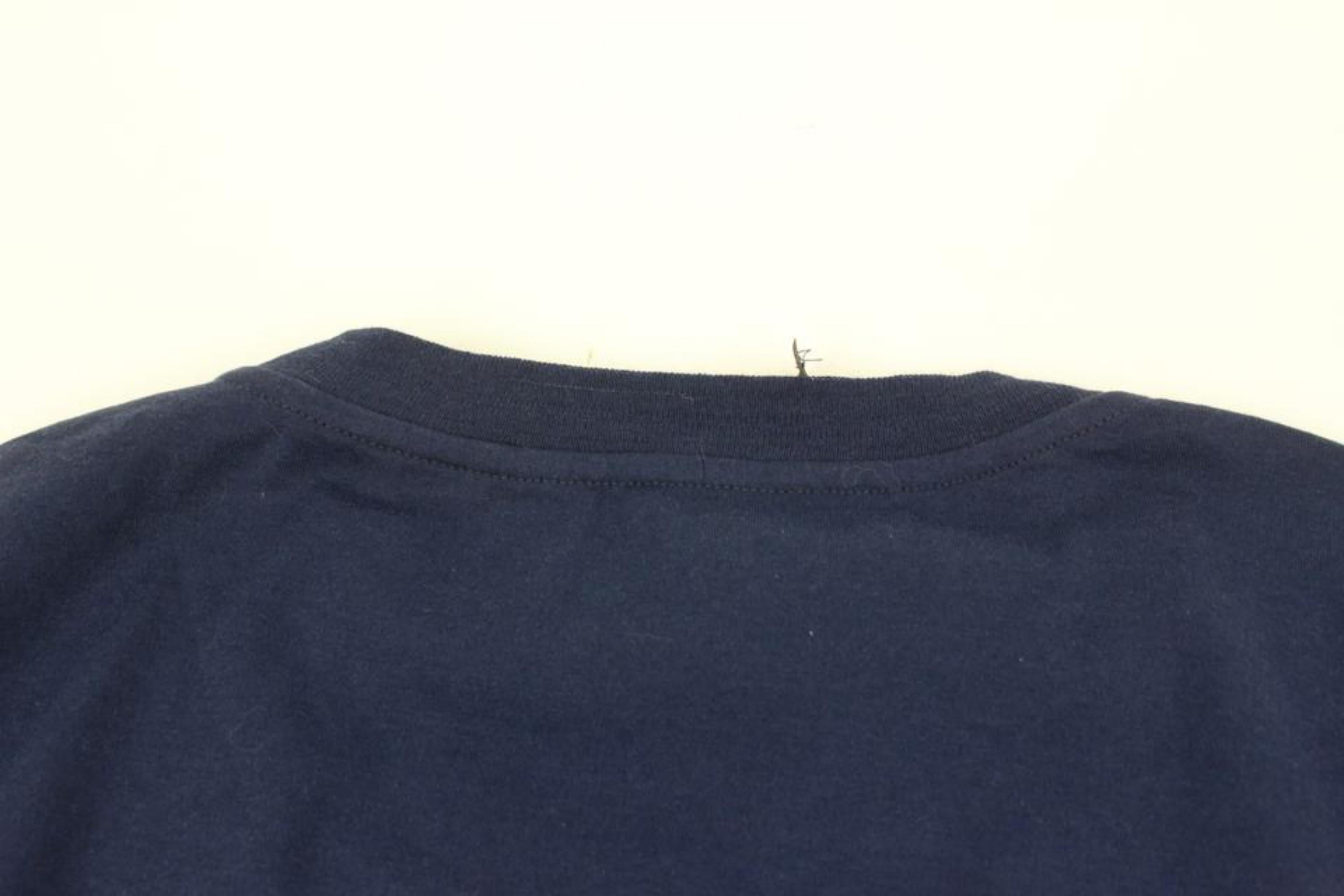 Louis Vuitton Men's Large Navy Paris Topographical Map Globe T-Shirt Tee Sh125lv 5