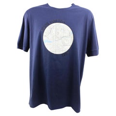 Louis Vuitton Men's Large Navy Paris Topographical Map Globe T-Shirt Tee Sh125lv
