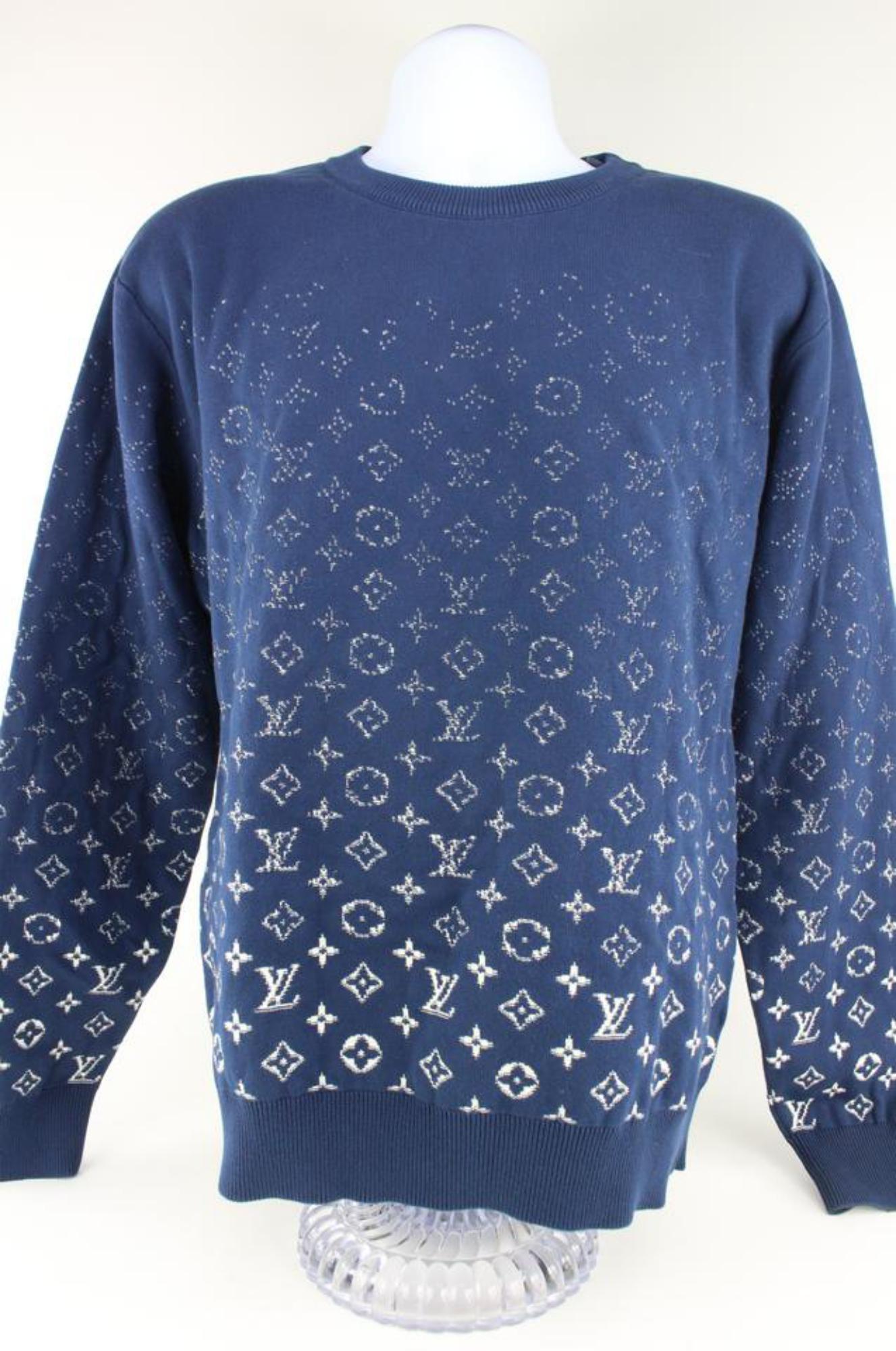 Louis Vuitton Men's Large Ocean Blue LVSE Monogram Degrade Crewneck Sweater  3