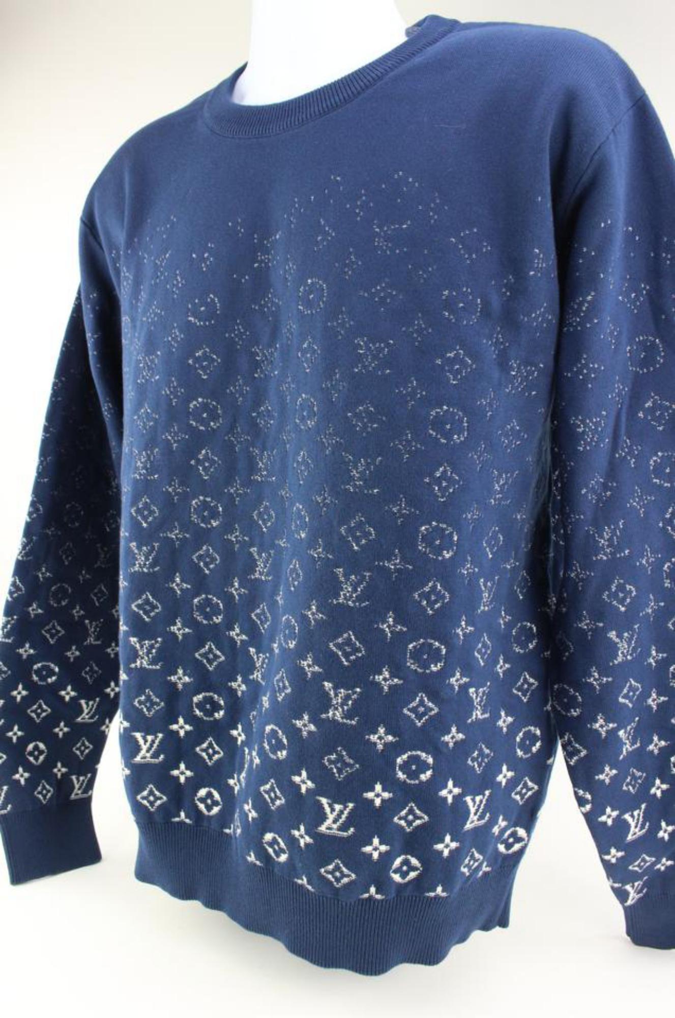 Louis Vuitton Men's Large Ocean Blue LVSE Monogram Degrade Crewneck Sweater  4