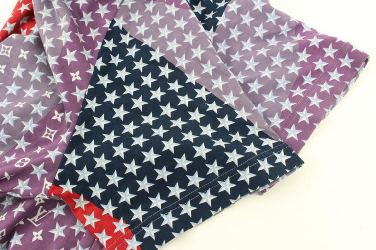 Louis Vuitton Mens Large Purple x Red x Blue Star Monogram T-Shirt Tee Shirt  For Sale at 1stDibs