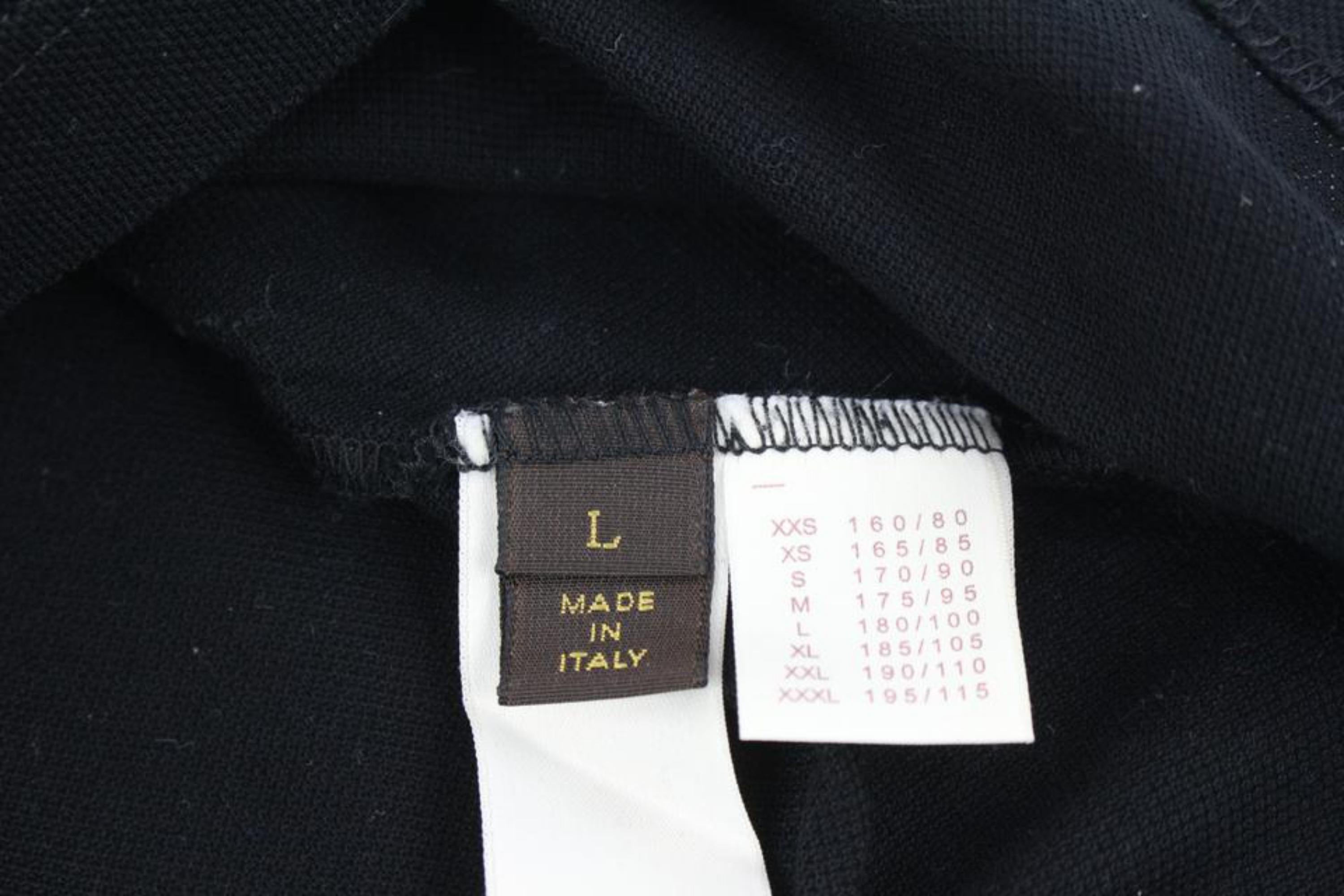 Louis Vuitton Men's Large Rare Damier Graphite Trim Black LV Polo Shirt ...