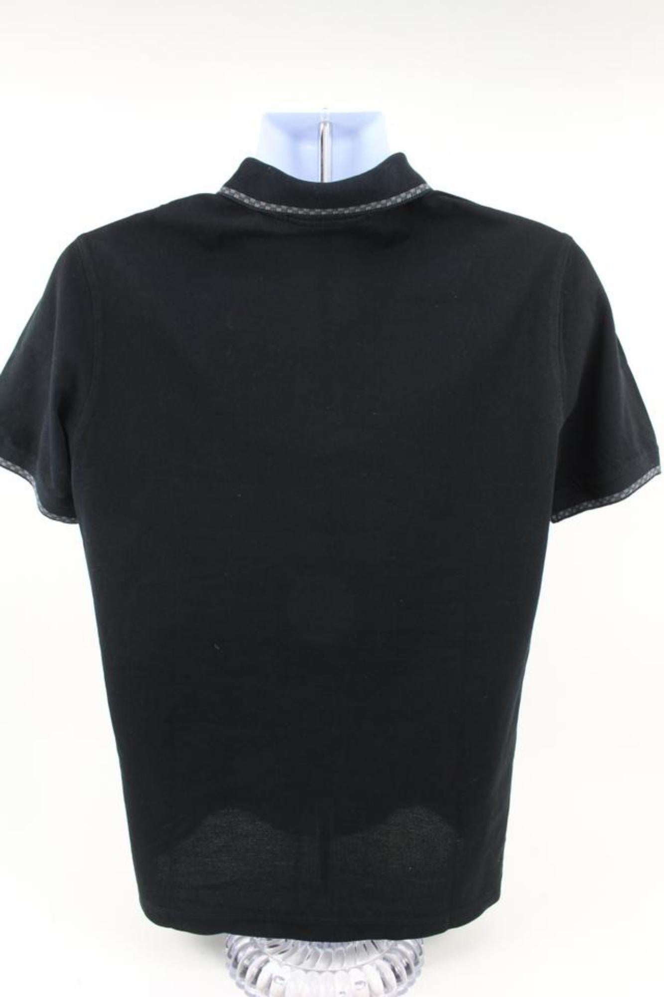 Louis Vuitton Men's Large Rare Damier Graphite Trim Black LV Polo Shirt 125lv24 5