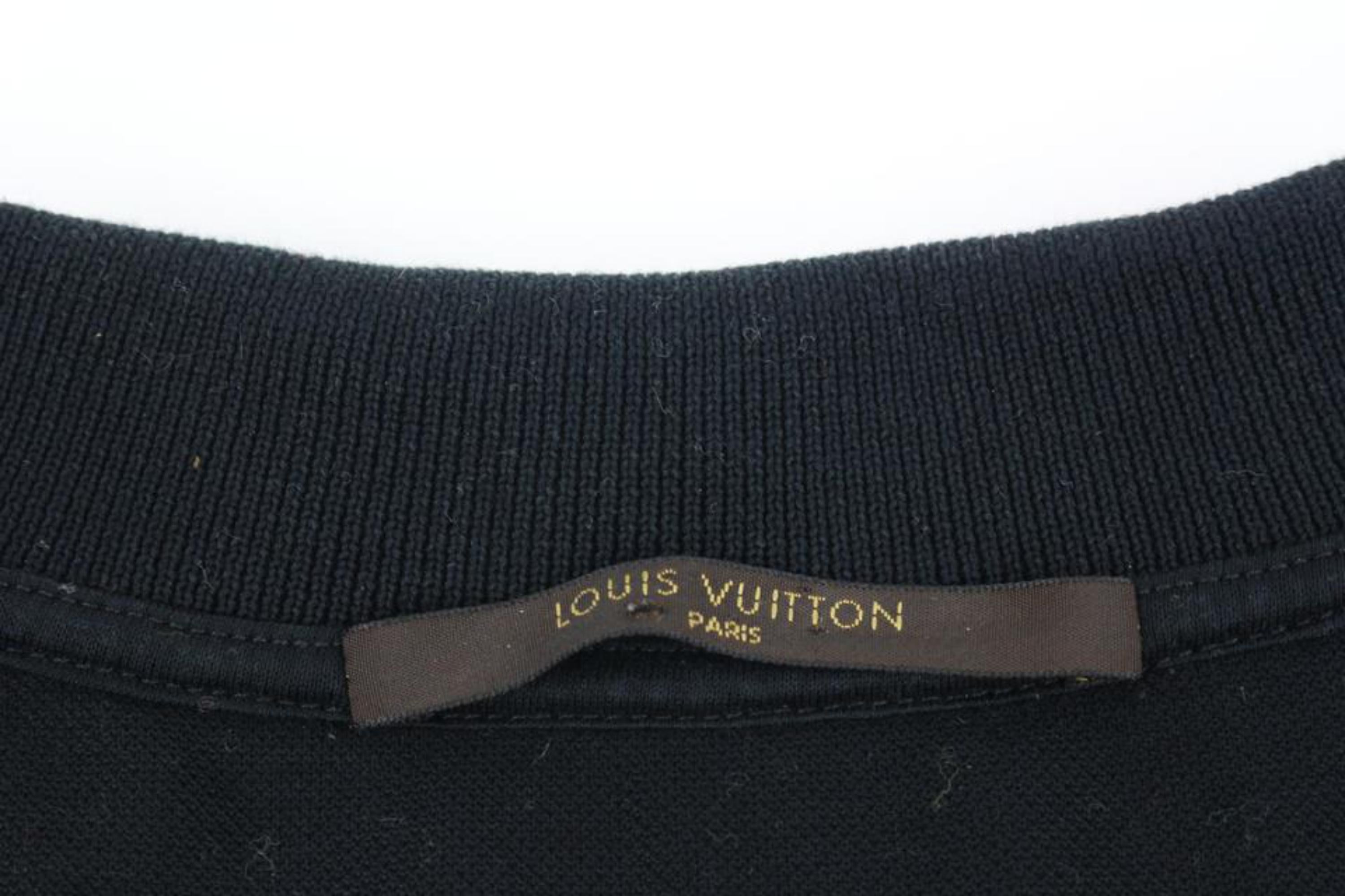 Louis Vuitton Men's Large Rare Damier Graphite Trim Black LV Polo Shirt 125lv24 3