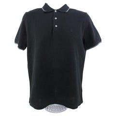 Seltenes schwarzes LV-Poloshirt mit Graphitbesatz von Damier für Herren 125lv24, Louis Vuitton