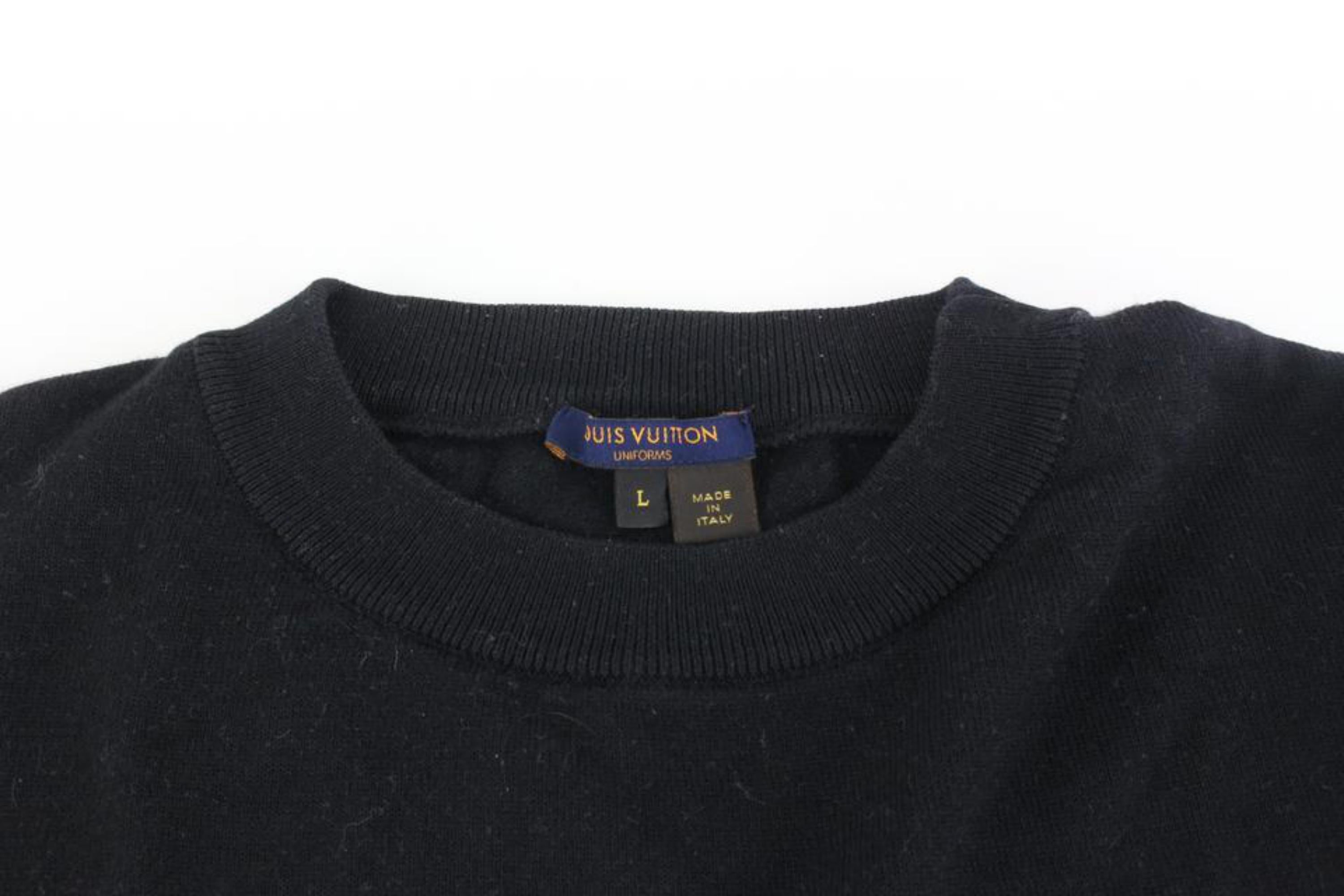 Louis Vuitton Men's Large Virgil Abloh Black Upsidedown Label Sweater 23lv617s 6