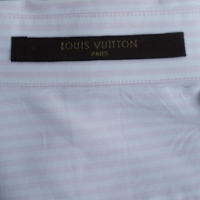 Louis Vuitton Men&#39;s Light Pink Pinstripe Shirt L For Sale at 1stdibs
