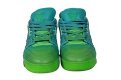 Louis Vuitton Mens LV Trainer Low Top Sneakers US 7.5 LV 6.5 Green Ombre Pink