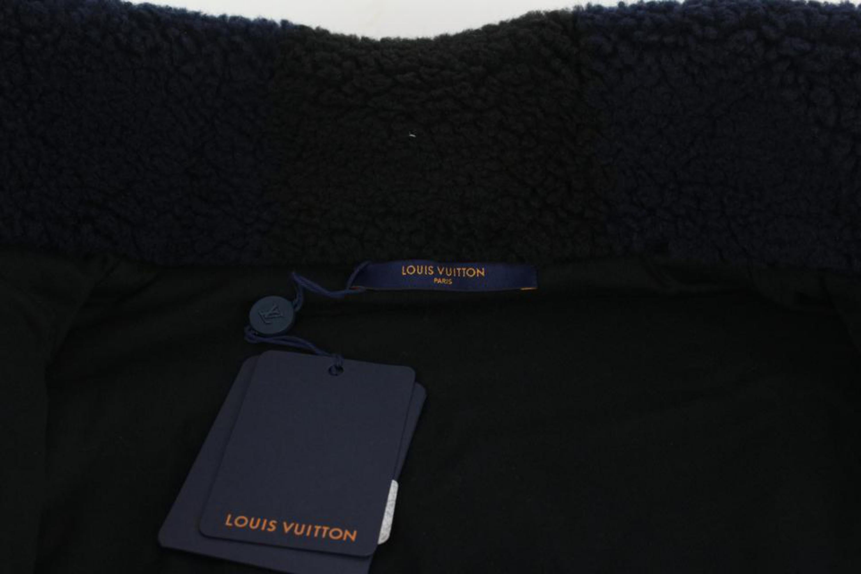 Louis Vuitton Mens M LV Nigo Navy Jacquared Damier Fleece Zip Jacket Blouson 111 For Sale 3