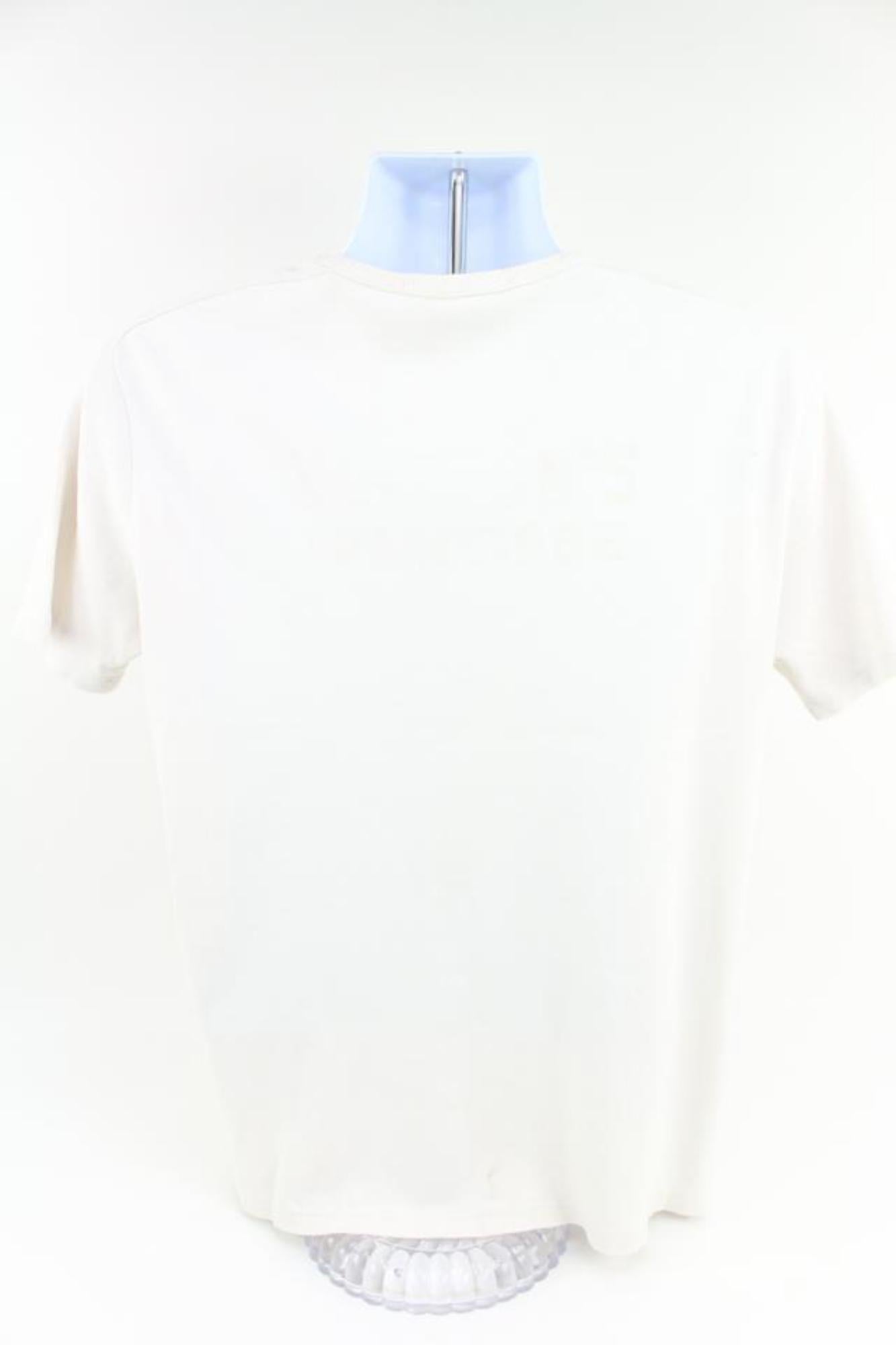 Louis Vuitton Men's Medium White Wardrobe Jersey Sleeve T-Shirt 15lv34s In Fair Condition For Sale In Dix hills, NY