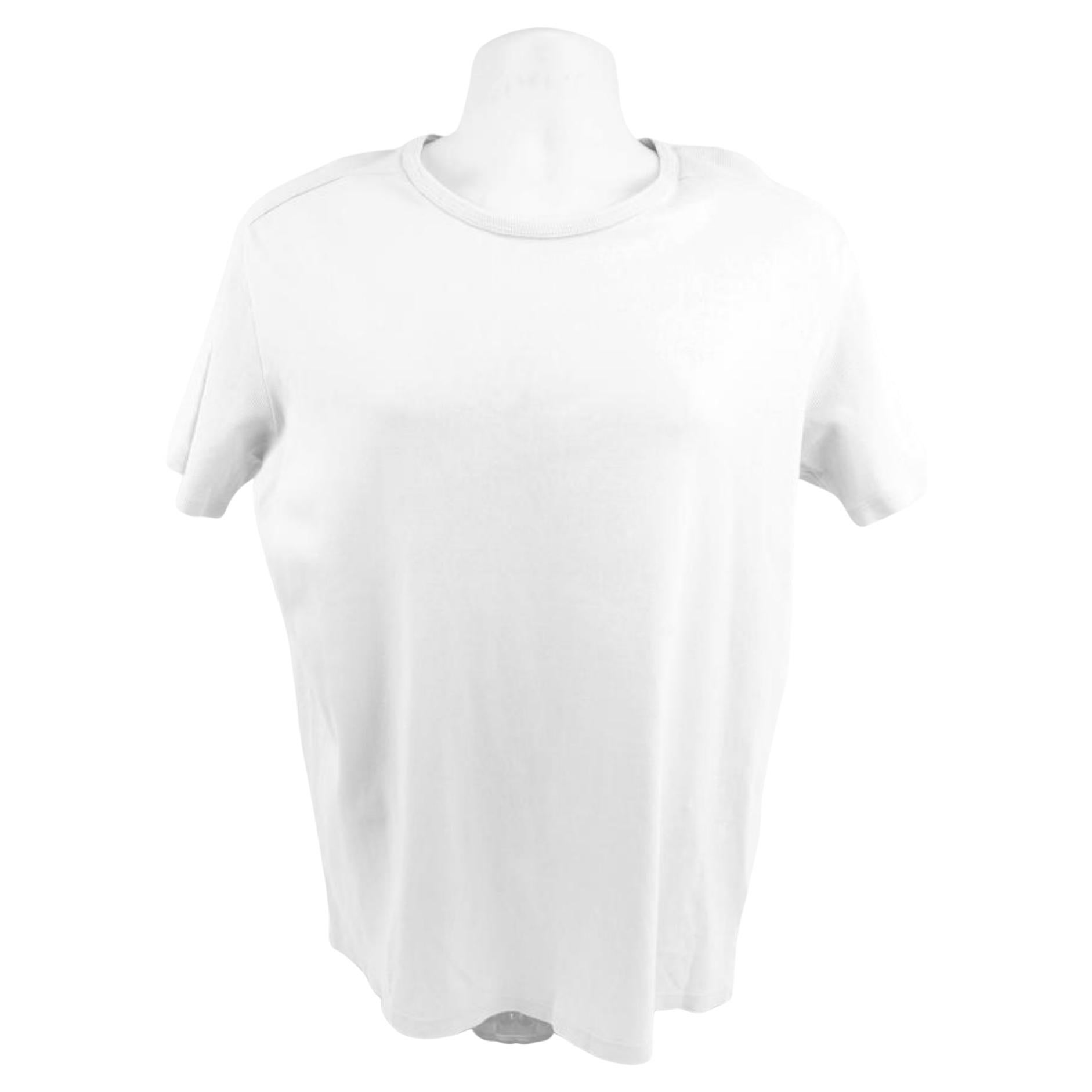 Louis Vuitton Men's Medium White Wardrobe Jersey Sleeve T-Shirt 15lv34s For Sale