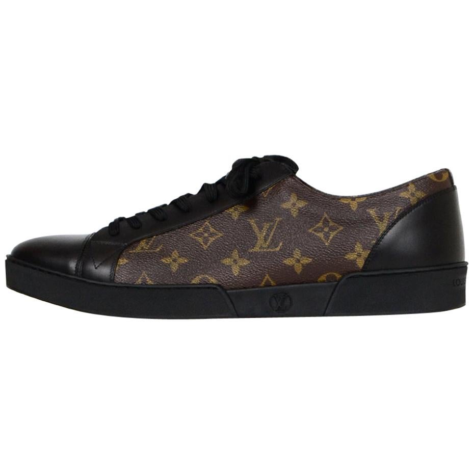 Louis Vuitton Men's New Black Leather/Monogram Match-Up Sneakers sz 12 ...