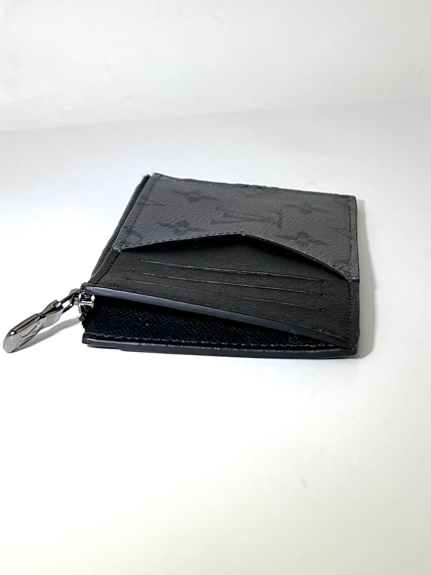 LOUIS VUITTON Men's Reverse Monogram Eclipse Taiga Coin Card Holder 7