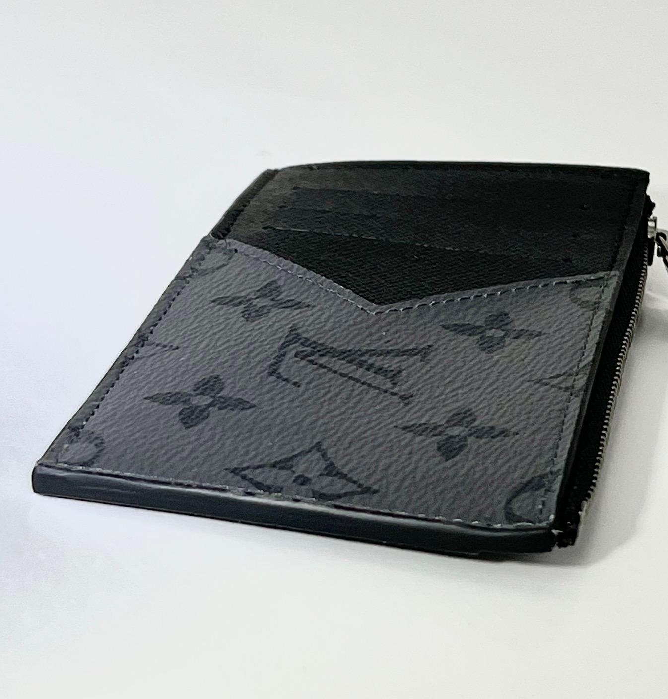 LOUIS VUITTON Men's Reverse Monogram Eclipse Taiga Coin Card Holder 8
