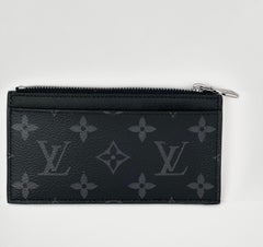 LOUIS VUITTON Men's Reverse Monogram Eclipse Taiga Coin Card Holder