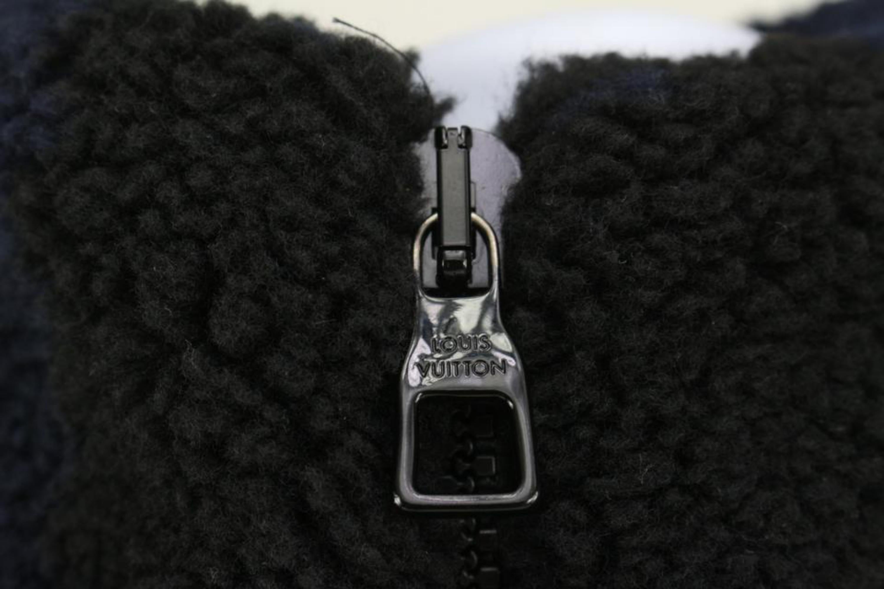 Louis Vuitton Men's S LV x Nigo Jacquared Damier Fleece Blouson Zip Jacket 1110l For Sale 4